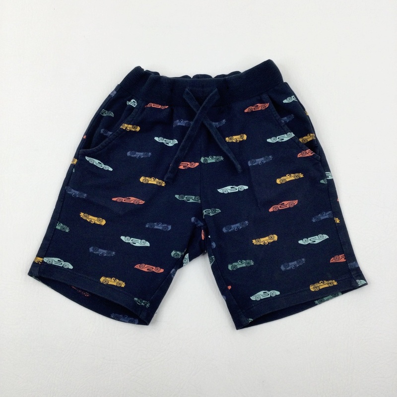 Racing Cars Navy Shorts - Boys 2-3 Years