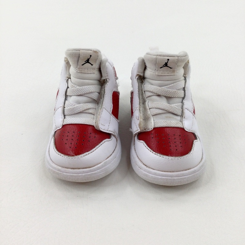 Red & White Ankle Boot Trainers - Boys Size 3.5