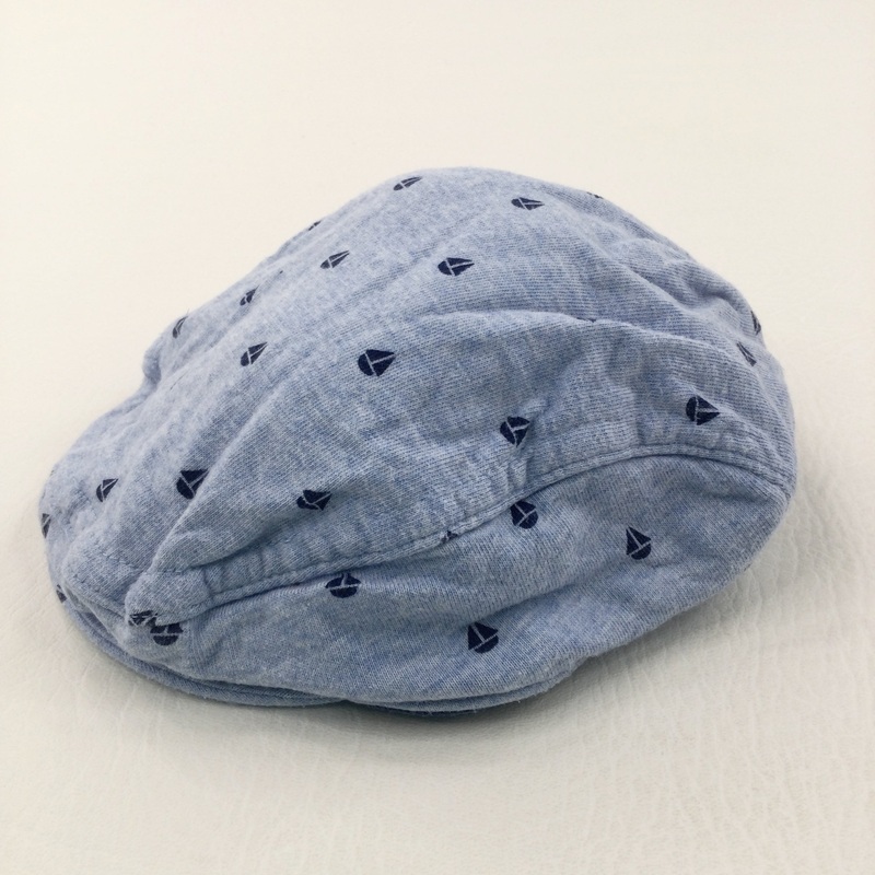 Sailing Boats Blue Jersey Baker Boy Hat - Boys 3-6 Months
