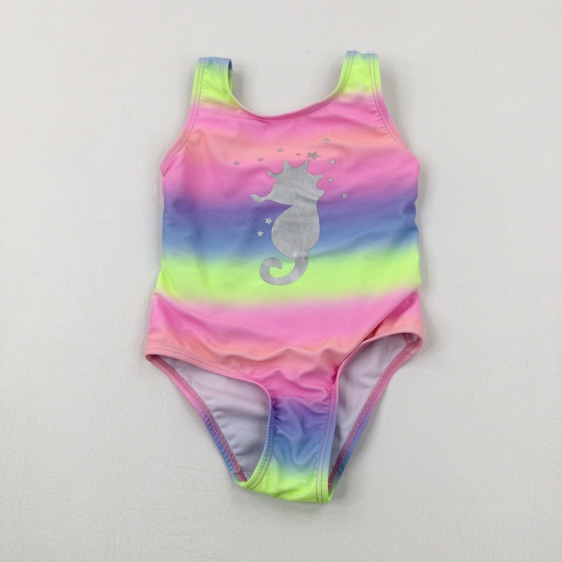 Seahorse Colourful Swimming Costume - Girls 2-3 Years