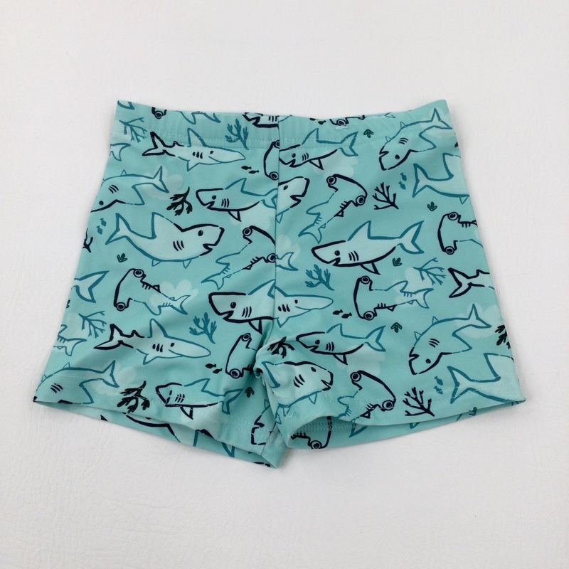 Sharks Turquoise Swim Shorts - Boys 5-6 Years