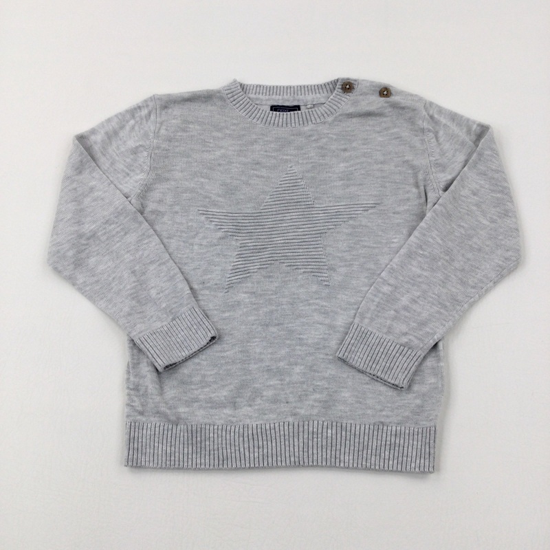 Star Grey Knitted Jumper - Boys 4-5 Years