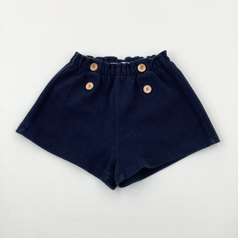 Textured Navy Shorts - Girls 2-3 Years
