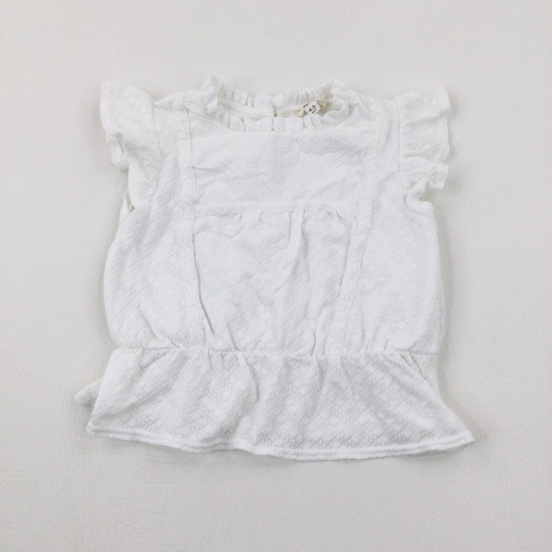 Textured White Top - Girls 4-5 Years