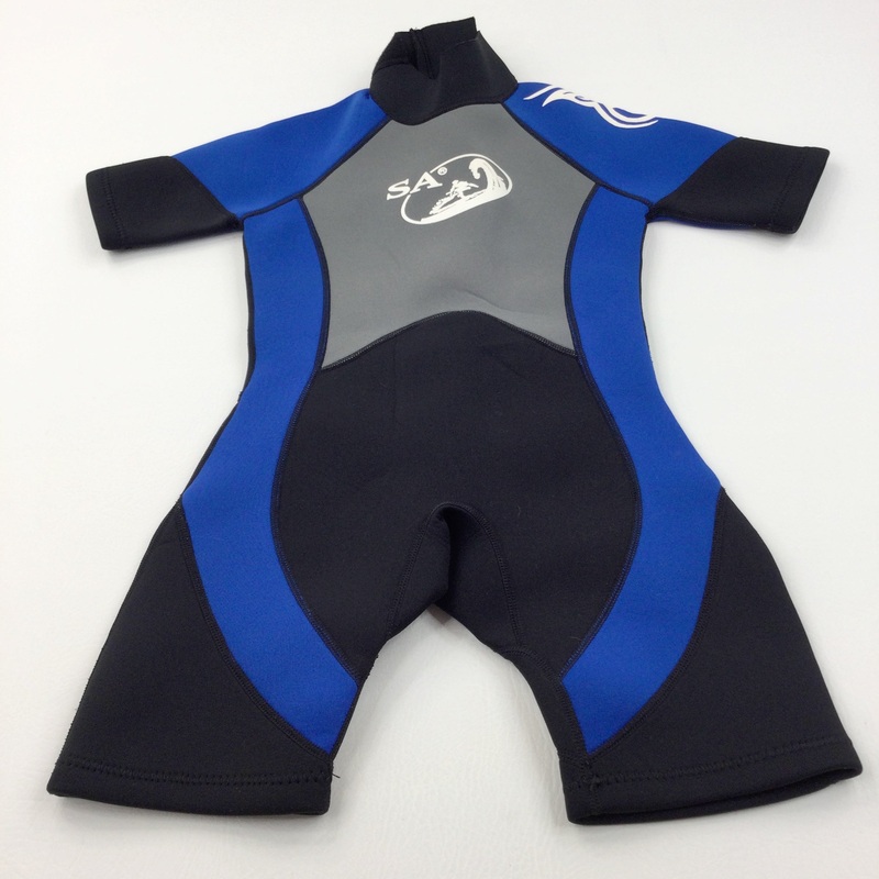 Blue, Black & Grey Short Wetsuit - Boys/Girls 6-7 Years