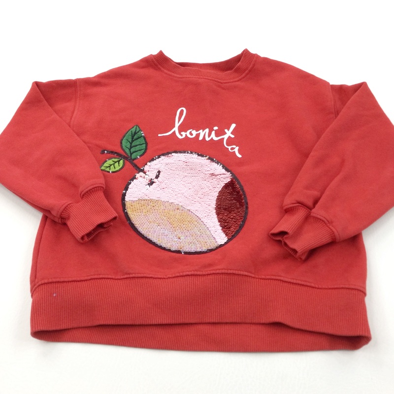 'Bonita' Sequin Flip Apple Red Sweatshirt - Girls 8 Years