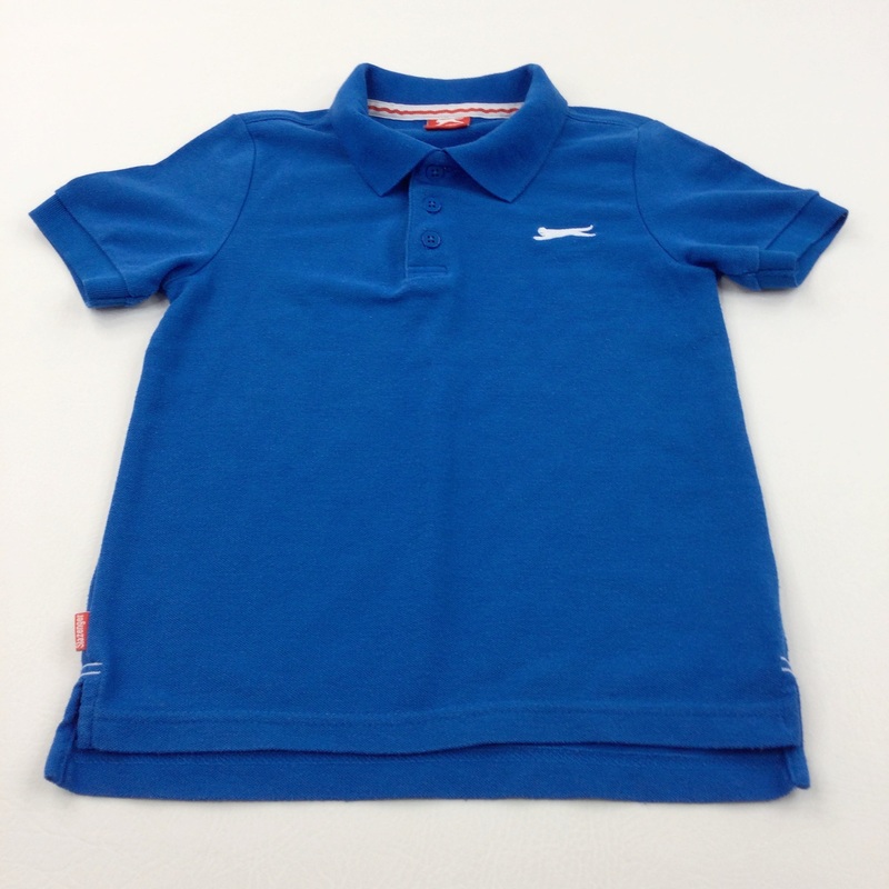 Slazenger Motif Blue Polo Shirt - Boys 7-8 Years