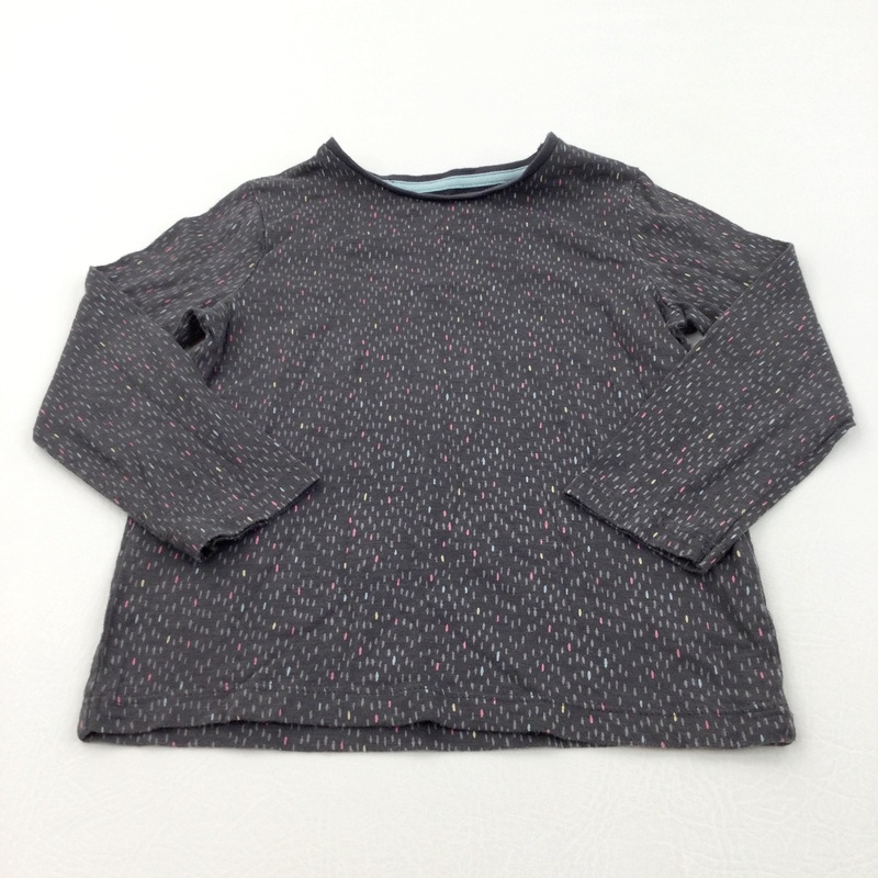 Spotty Charcoal Grey Long Sleeve Top - Girls 3-4 Years