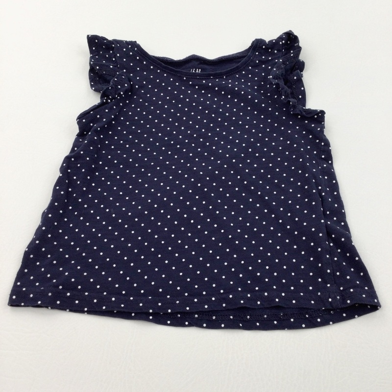 Spotty Navy & White T-Shirt - Girls 2-3 Years