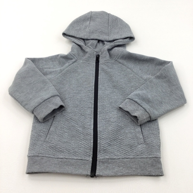 Textured Grey Zip Up Hoodie Sweatshirt - Boys 18-24 Months
