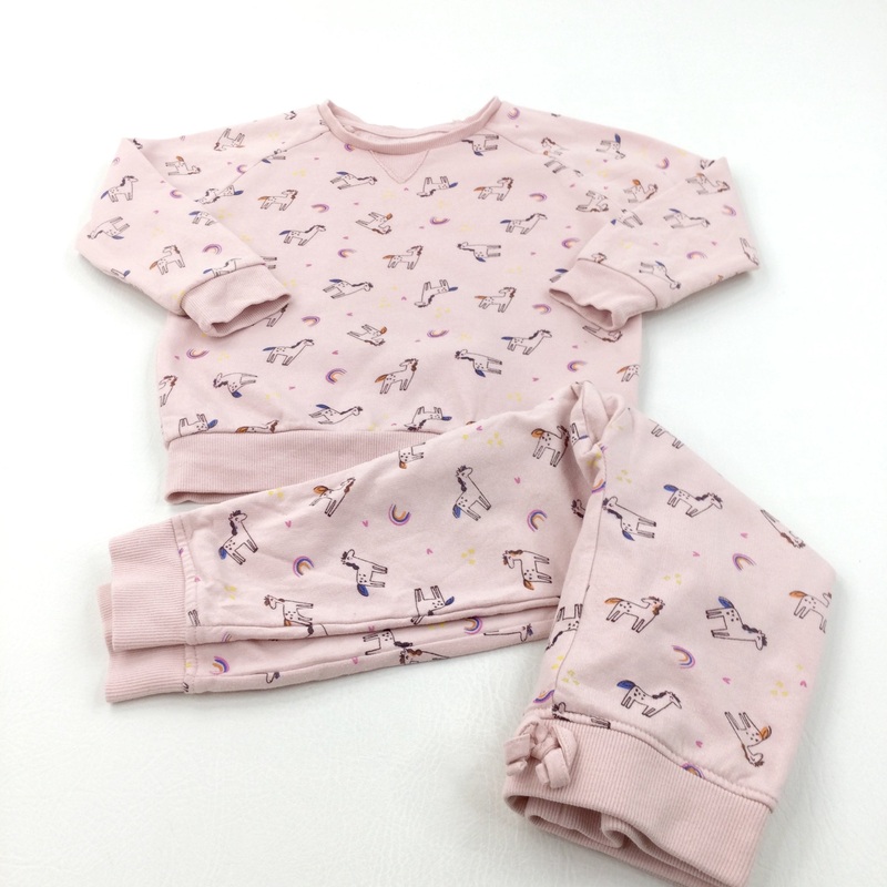 Unicorns Pink Tracksuit Set - Girls 3-4 Years