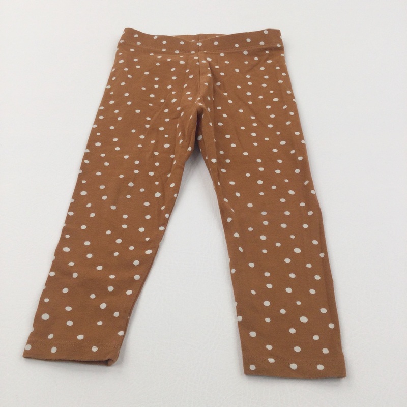 Burnt Orange & White Spotty Leggings - Girls 18-24 Months