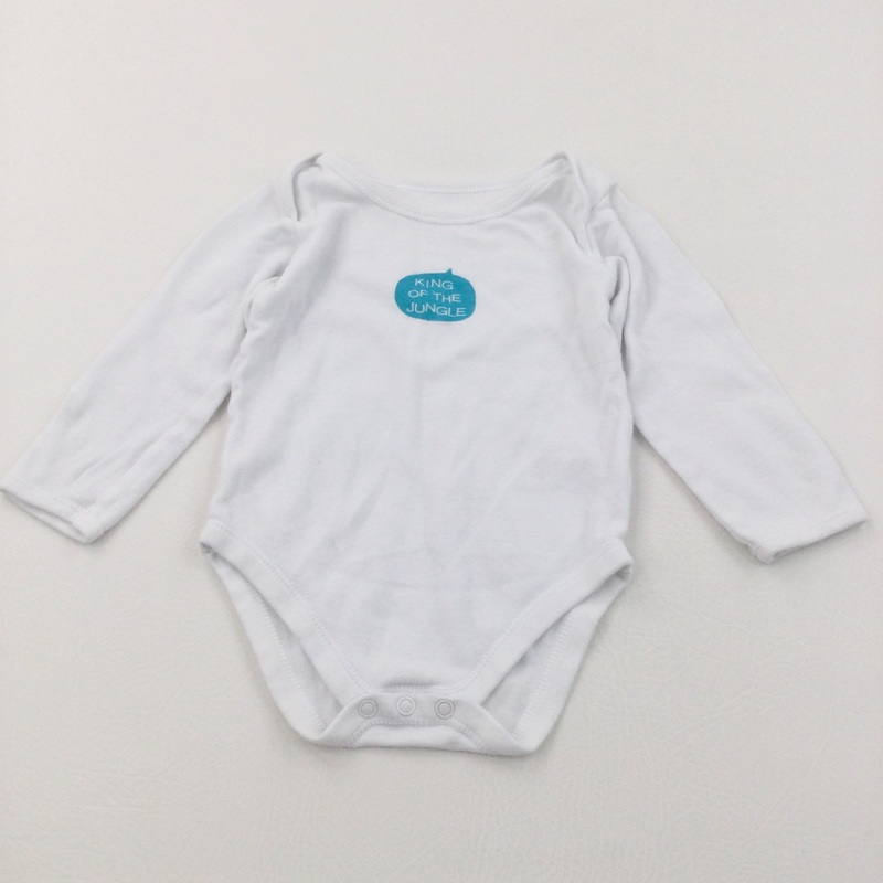 'King Of The Jungle' White Long Sleeve Bodysuit - Boys 18-24 Months