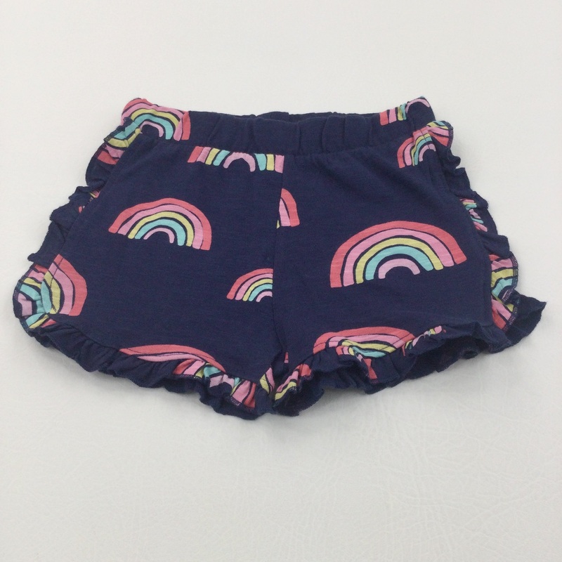 Rainbows Navy Lightweight Jersey Shorts - Girls 18-24 Months