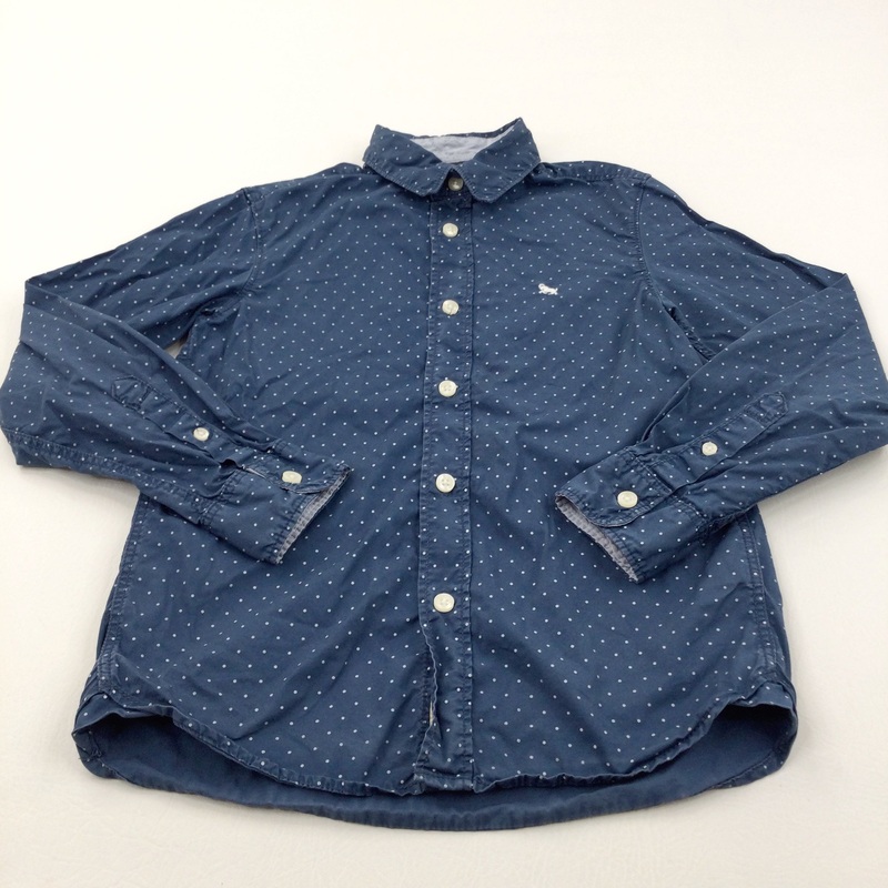 Ram Motif Spotty Blue Cotton Shirt - Boys 8-9 Years