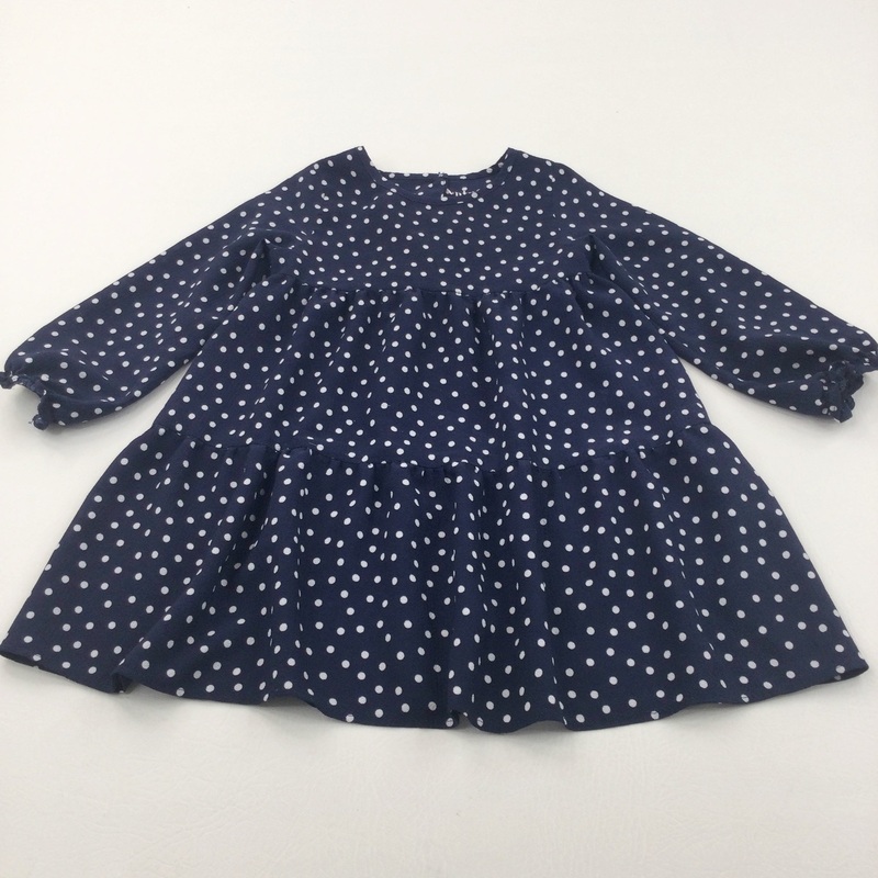 Spotty Navy & White Lightweight Dress - Girls 2-3 Years