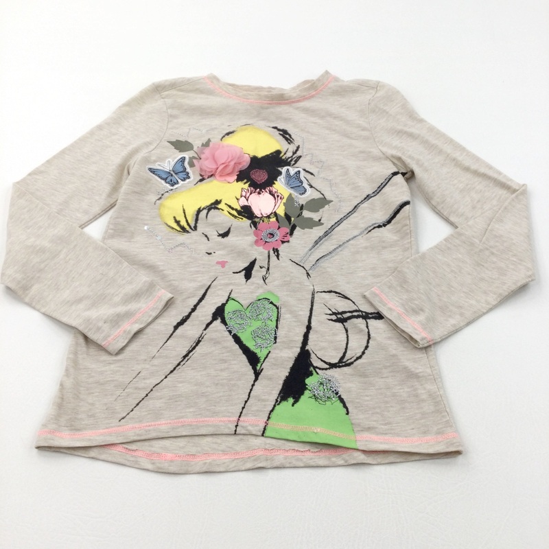 Tinkerbell Oatmeal Long Sleeve Top - Girls 9-10 Years