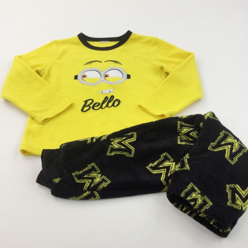 'Bello' Minions Yellow & Black Fleece Pyjamas - Boys 4-5 Years