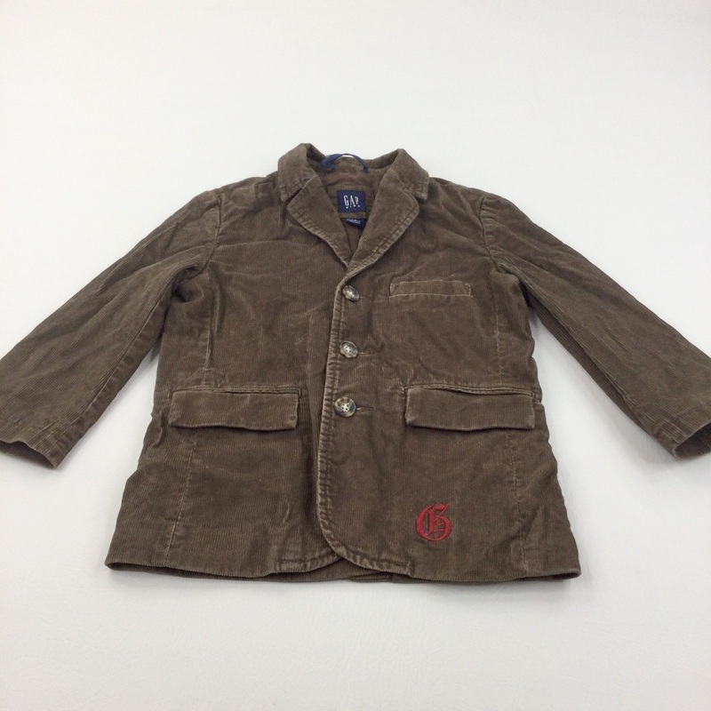 'G' Embroidered Brown Corduroy Jacket - Boys 4-5 Years