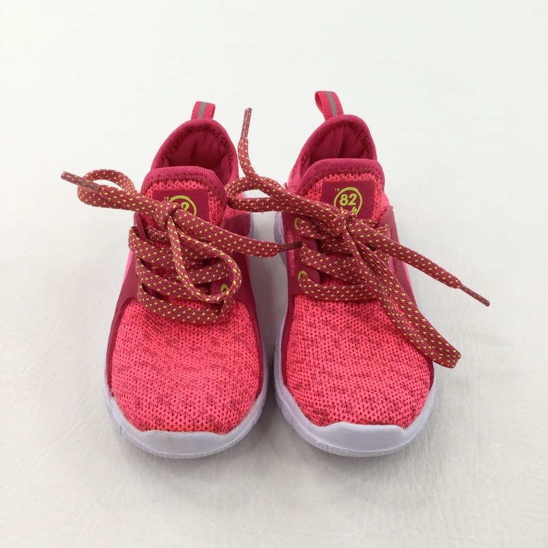 Neon Pink Lace Up Trainers - Girls - Shoe Size 9