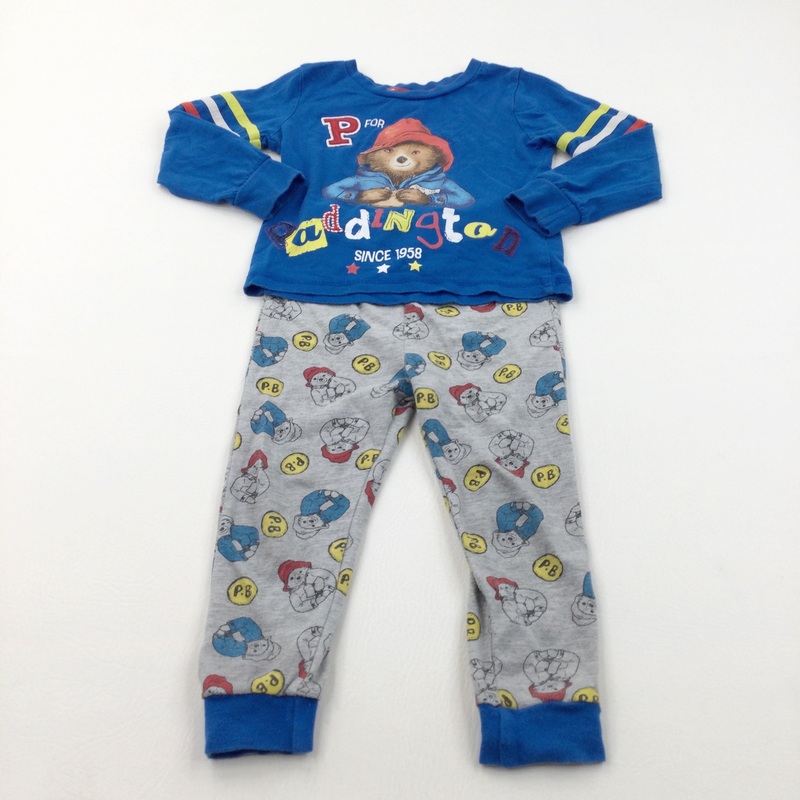 'P For Paddington' Blue & Grey Pyjamas - Boys 2-3 Years