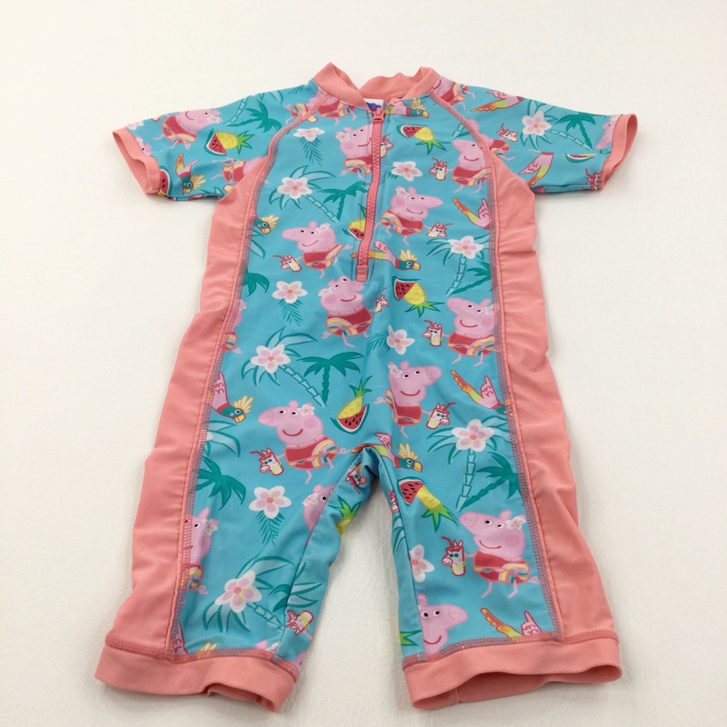 Peppa Pig Pink & Blue Sun/Beach Suit - Girls 3-4 Years