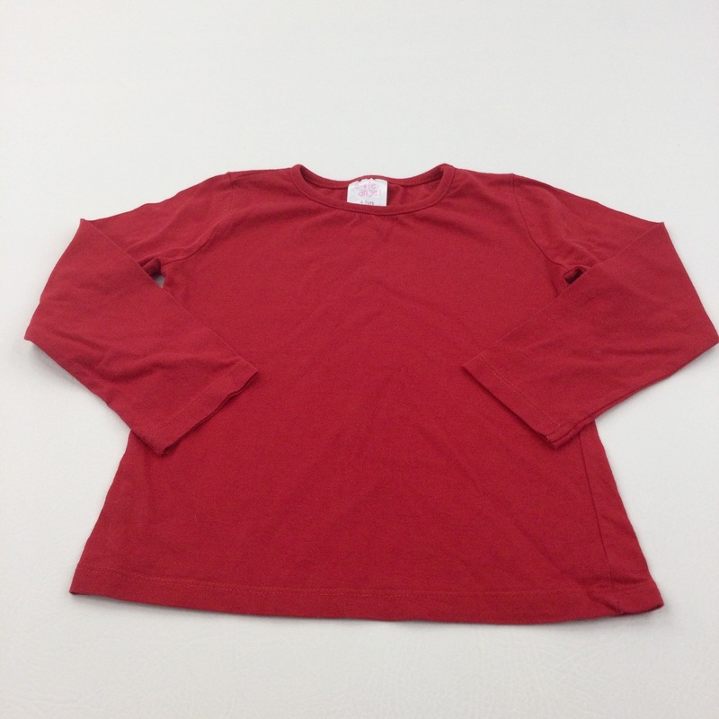 Red Long Sleeve Top - Girls 4-5 Years