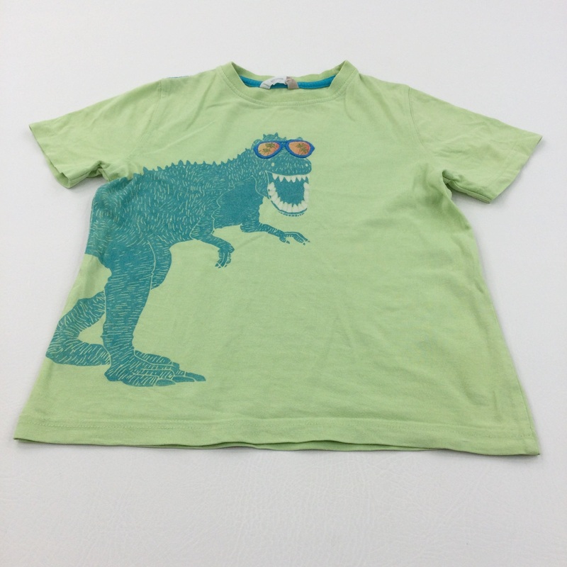 Sunglasses Dinosaur Green T-Shirt - Boys 5 Years