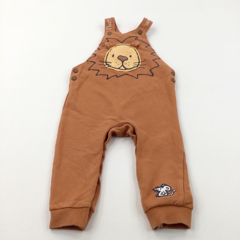 That's Not My Lion Burnt Orange Jersey Dungarees - Boys 12-18 Months