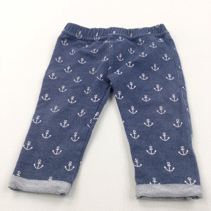Anchors Denim Effect Jersey Jeggings - Boys 6-9 Months