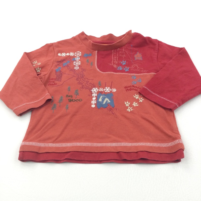 'Big Wood, Lake' Embroidered Red Long Sleeve Top - Boys 12-18 Months