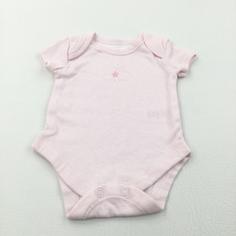 'Little Star' Mottled Pink Short Sleeve Bodysuit - Girls Newborn