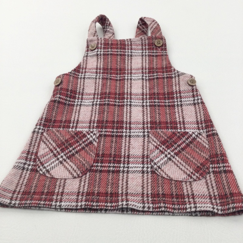 Tartan Effect Pink Checked Dress - Girls 9-12 Months