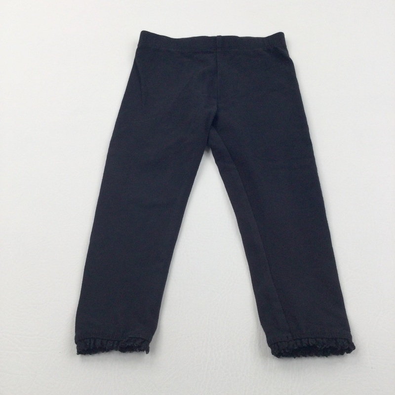 Black Leggings with Frilly Hems - Girls 2-3 Years