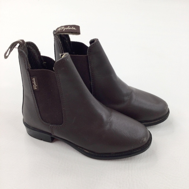 Brown Leather Slip On Boots - Girls - Shoe Size 10