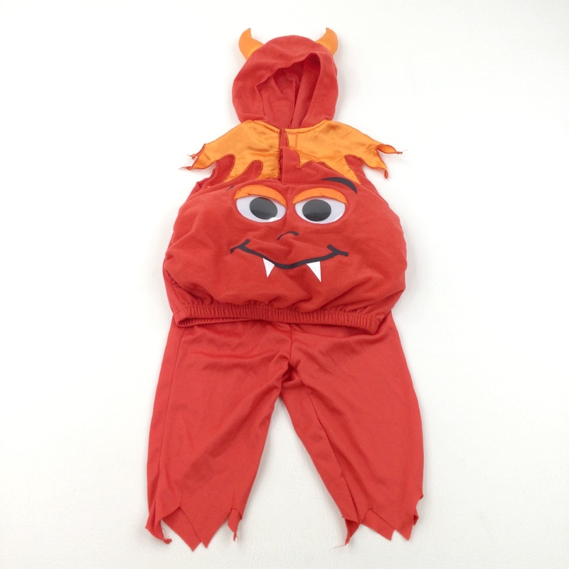 Googly Eyes Red Devil Halloween - Girls/Boys 12-18 Months