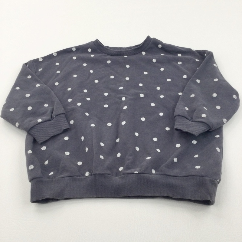 Spotty Charcoal Grey Sweatshirt - Girls 3-4 Years