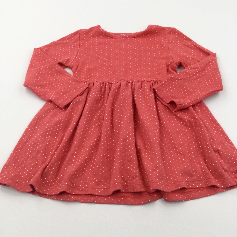 Spotty Red & White Jersey Tunic Top - Girls 3-4 Years