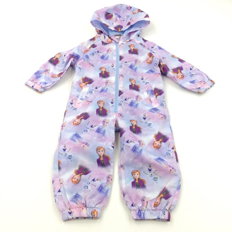 Anna, Elsa & Olaf Frozen Lilac & Pink Lightweight Puddlesuit - Girls 12-18 Months