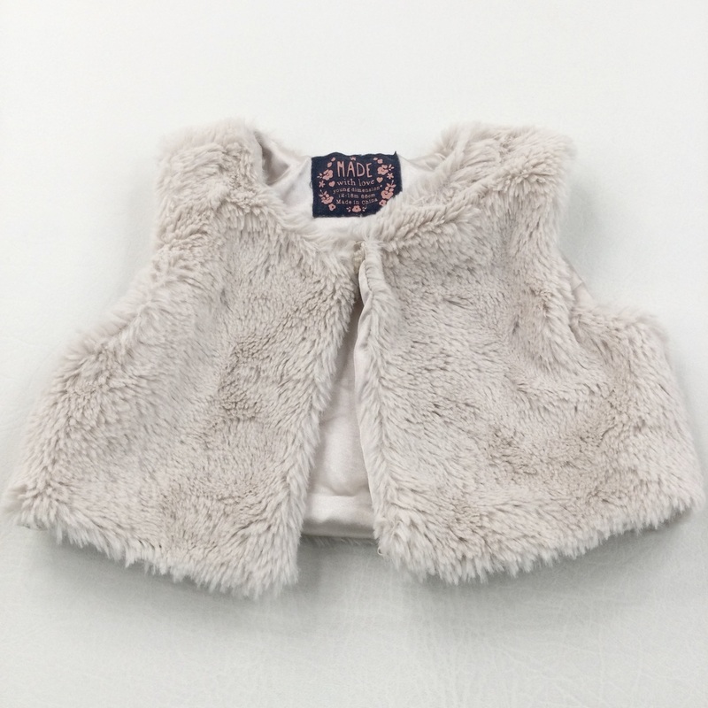 Beige Fleece Gilet - Girls 12-18 Months