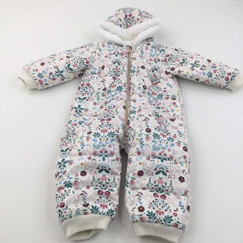 Foxes, Flowers & Squirrels White & Pink Padded Pramsuit - Girls 12-18 Months