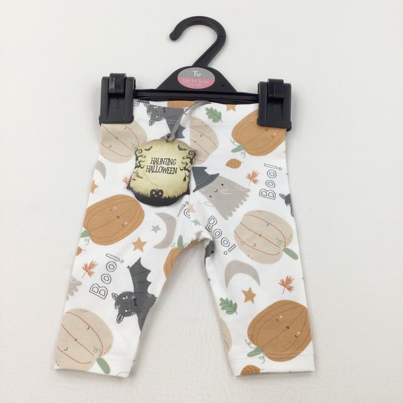 **NEW** 'Boo' Pumpkins, Bats & Stars Halloween White Leggings - Boys/Girls Newborn