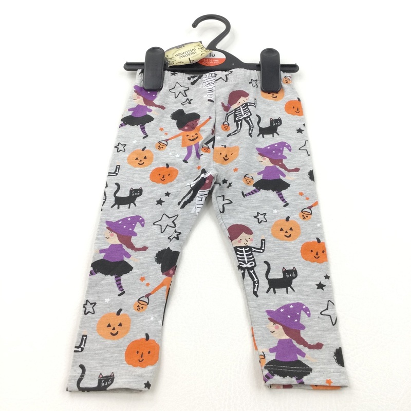 **NEW** Trick or Treaters Grey Halloween Leggings - Girls 12-18 Months