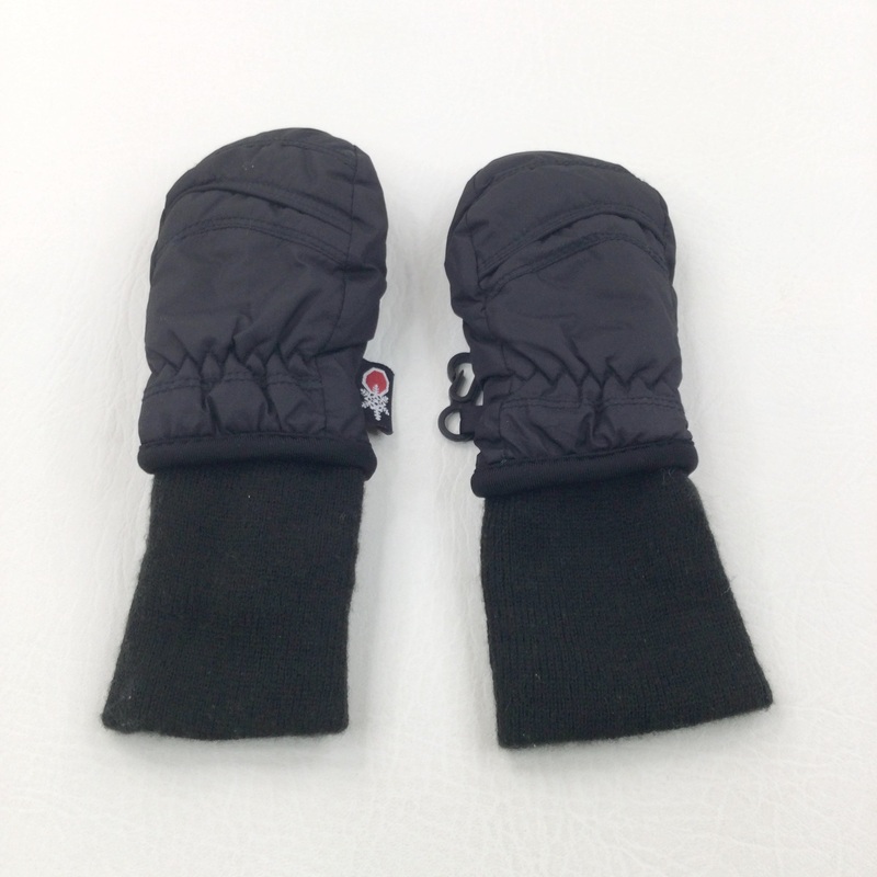 Waterproof Black Fleece Lined Mittens - Boys/Girls 6-9 Months