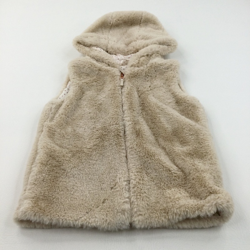 Beige Fleece Filet with Hood - Girls 7-8 Years