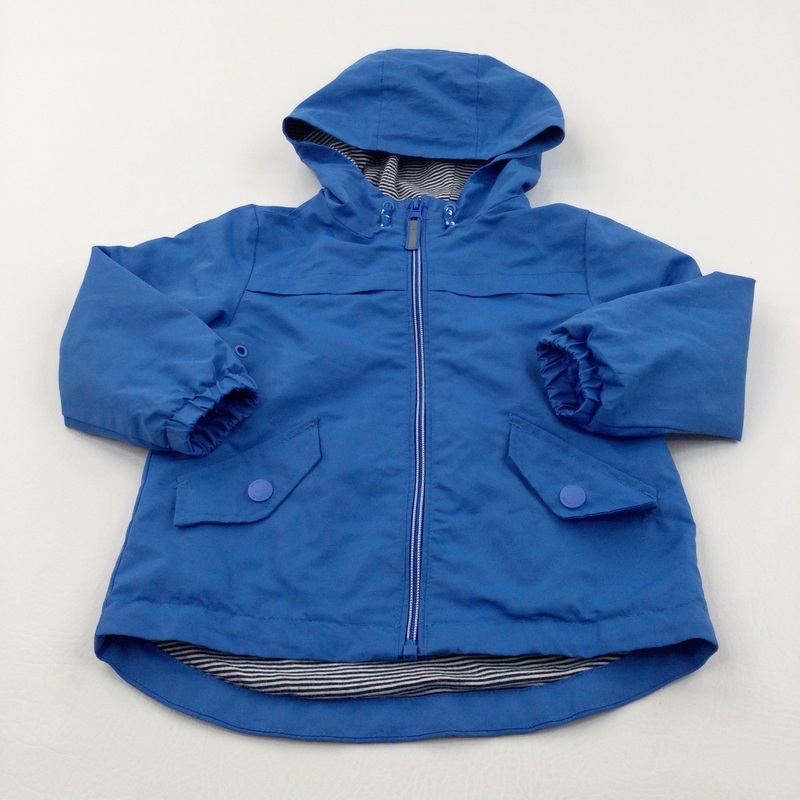 Blue Lightweight Showerproof Jacket with Hood - Boys 12-18 Months