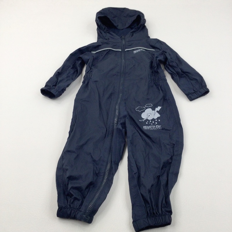 Navy Puddlesuit with Hood - Boys 12-18 Months