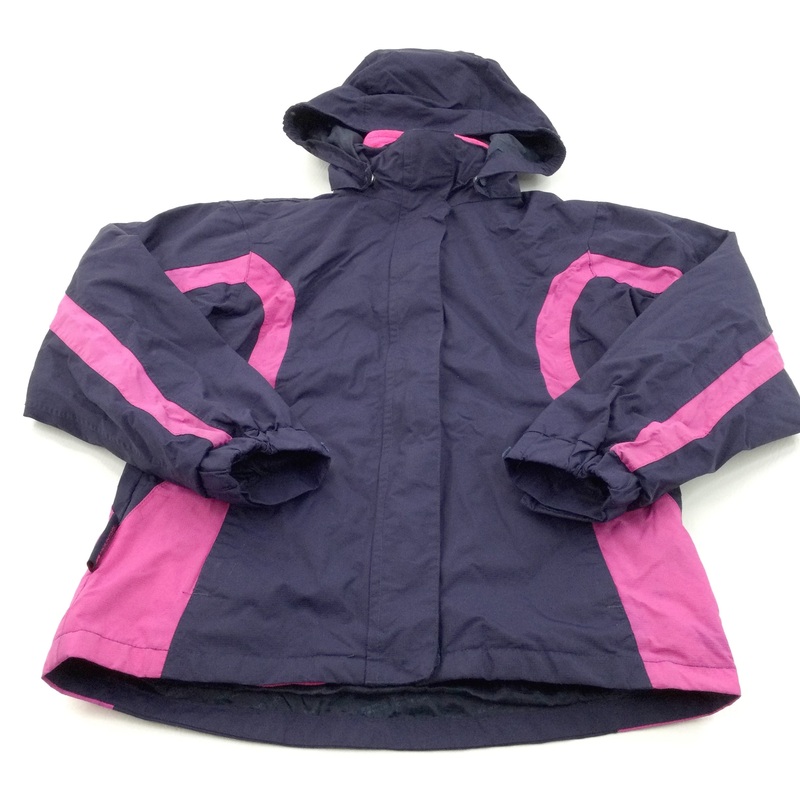 Pink & Purple Waterproof Coat with Detachable Fleece Jumper/Lining - Girls 9-10 Years