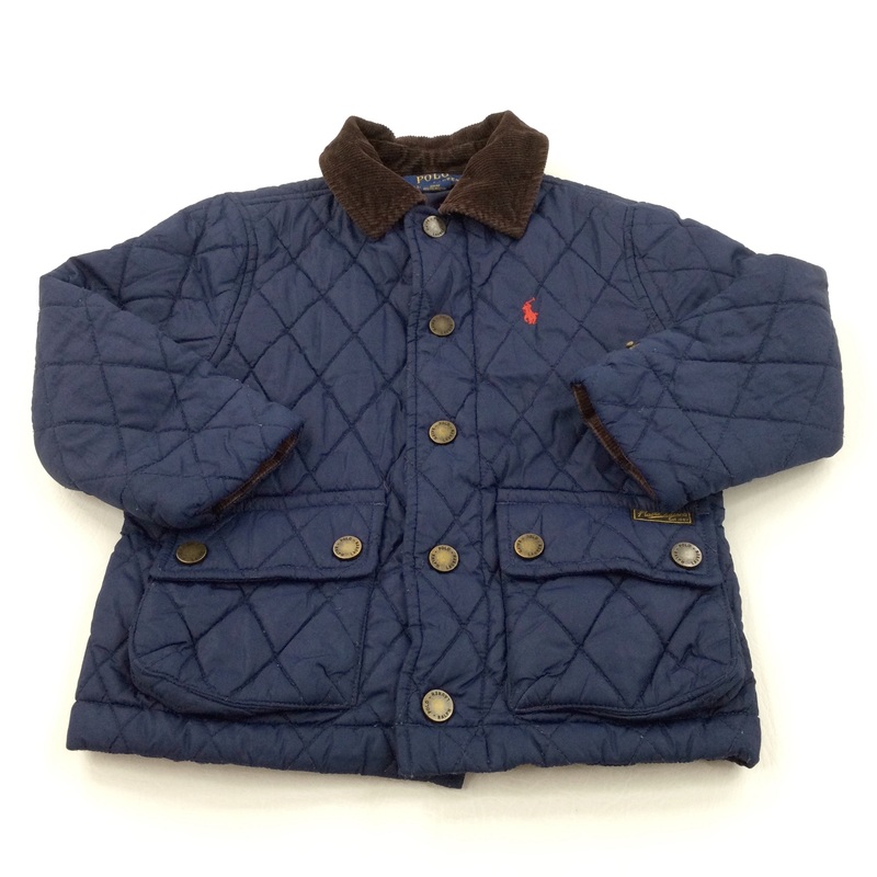 Polo Motif Quilted Navy Jacket - Boys/Girls 3 Years