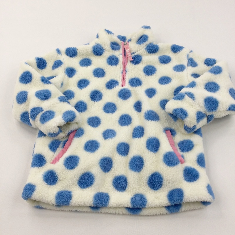 Spotty Blue & Cream Fleece Jumper - Girls 5 Years
